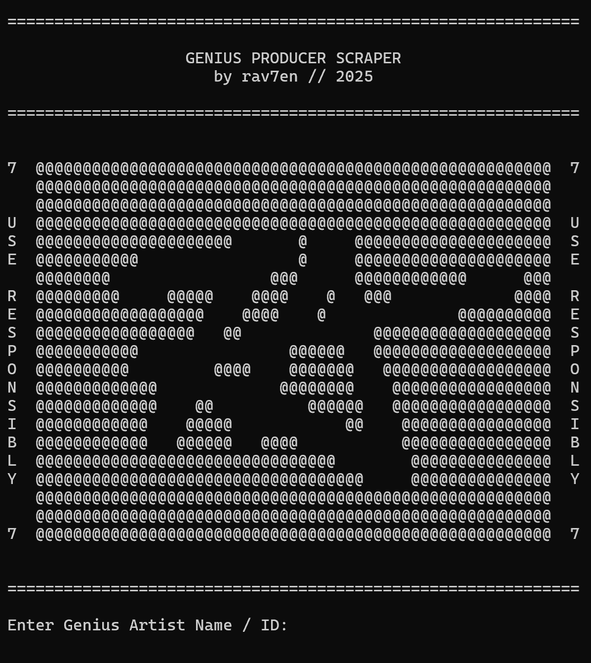 Genius Producer Scraper